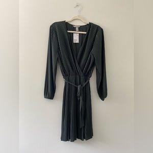 H&M Dress Size Medium Black Faux Wrap